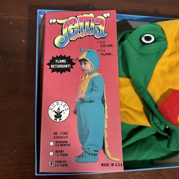 Vintage Rubies JAMA Costume Dinosaur With Original Box Size 2-4 Toddler USA - Picture 11 of 15